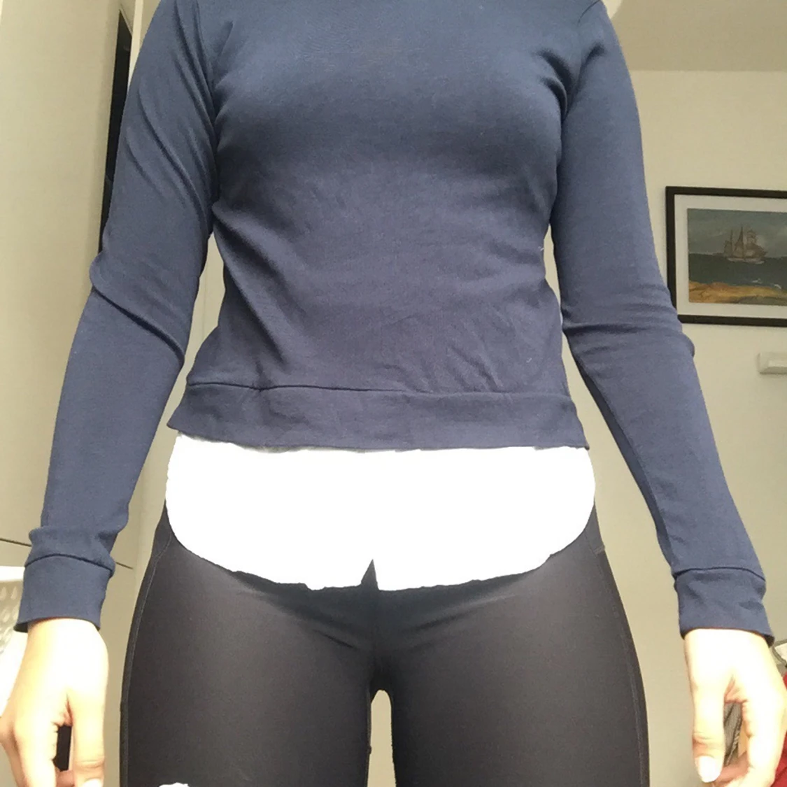 Marinblå blus/tröja - 90