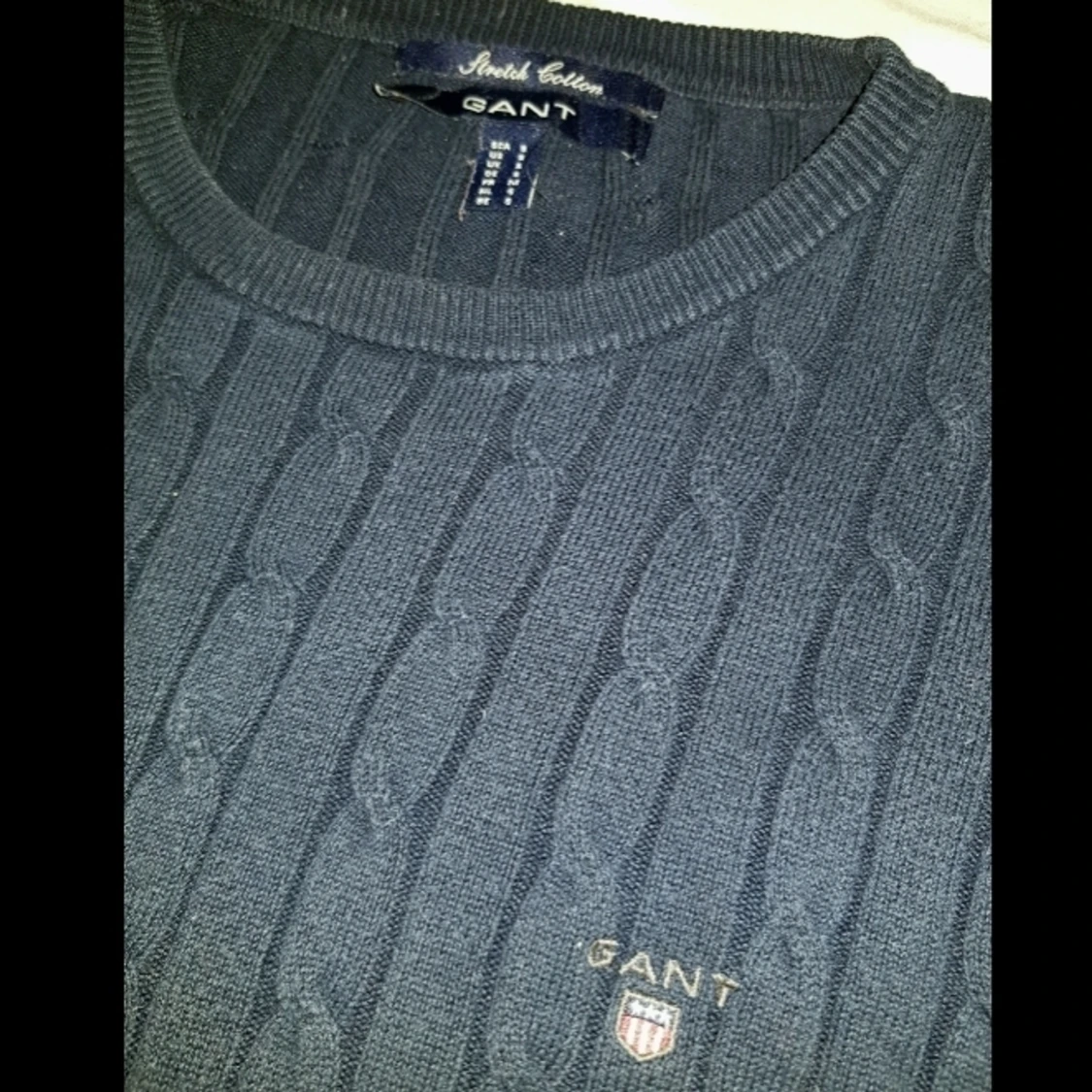 GANT kabelstickad marinblå tröja - 91