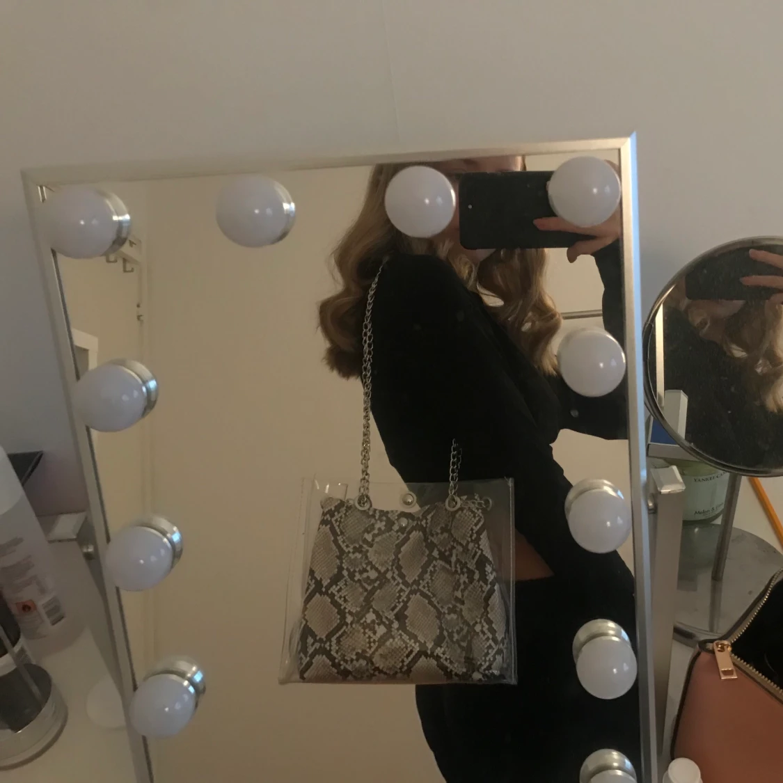 Genomskinlig väska med innerväska