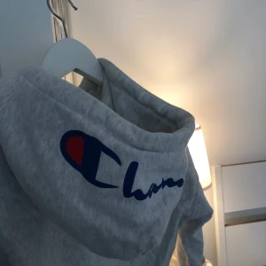 grå championhoodie  - Hoodie från champion med jättestor och mysig luva. Köpte den på Urban Outfitters för ungefär ett år sen men säljer pga att jag har växt ur den, annars är det inget fel på den den är i toppskick🦋🦋 frakt tillkommer🤍 (ansvarar inte för postens slarv)