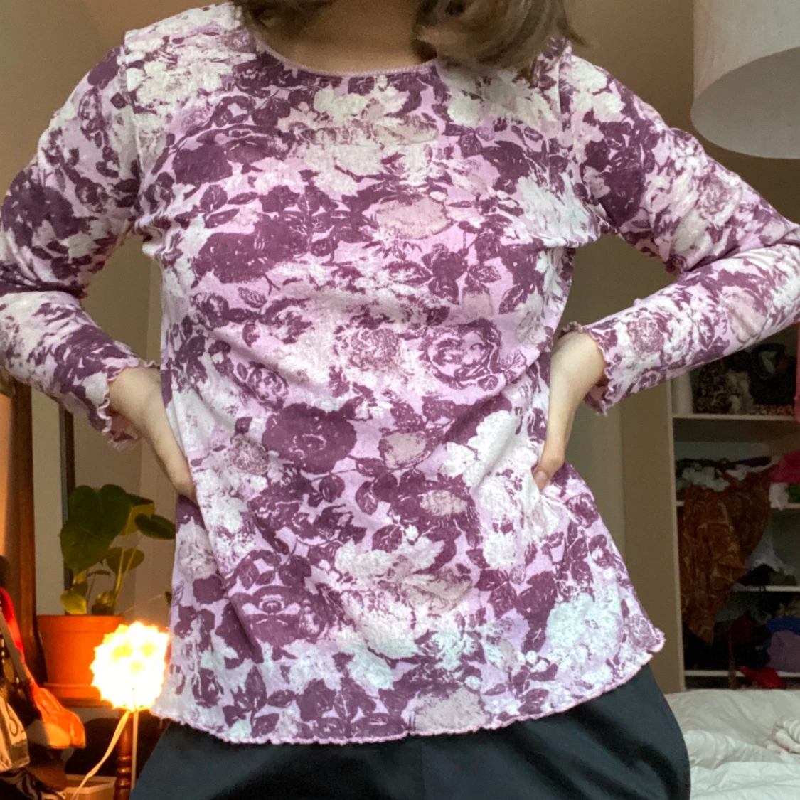 Mönstrad långärmad tröja - 90