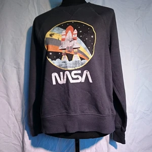 Sweatshirt - Mörkblå/grå/svart sweatshirt, storlek S