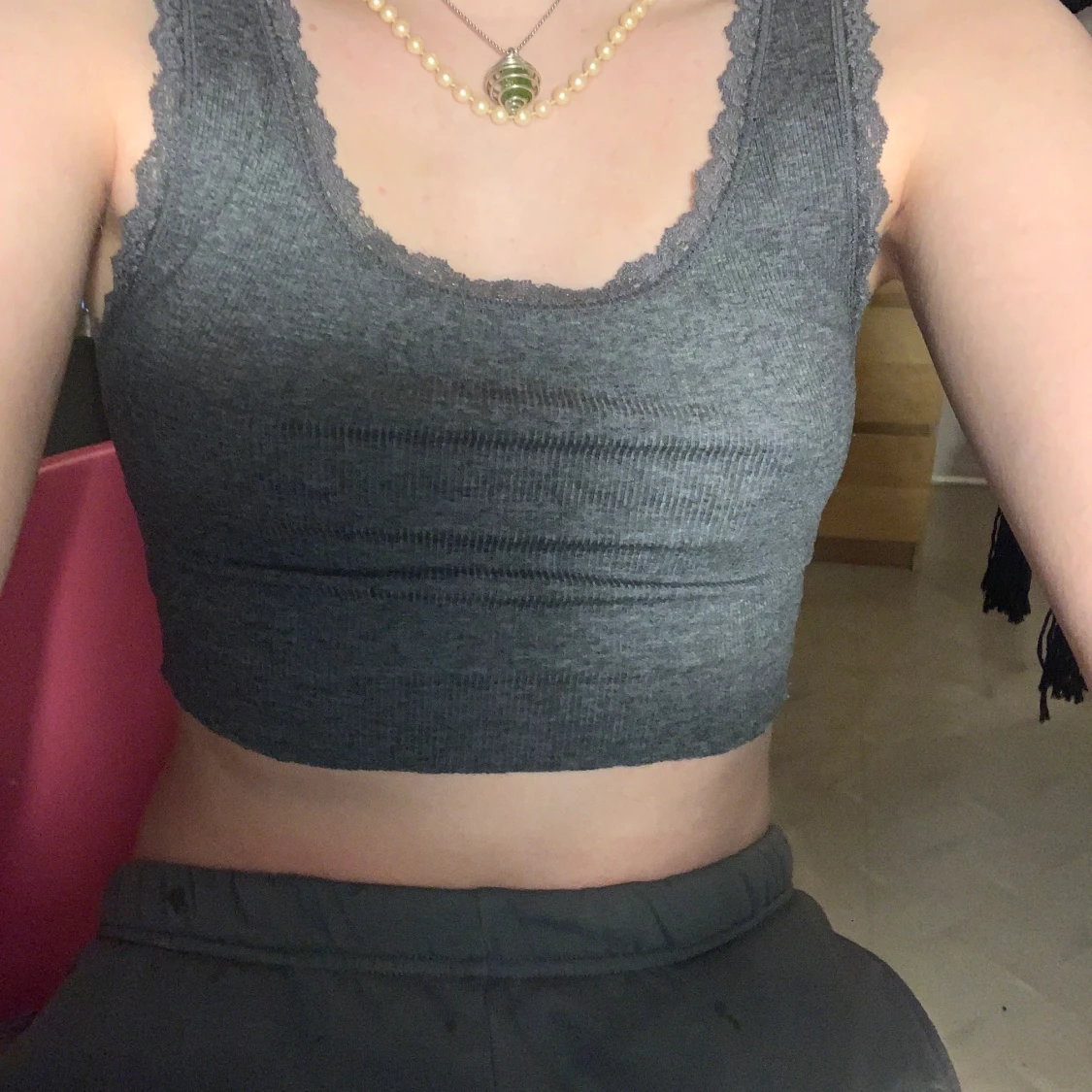 grå croptop - 91
