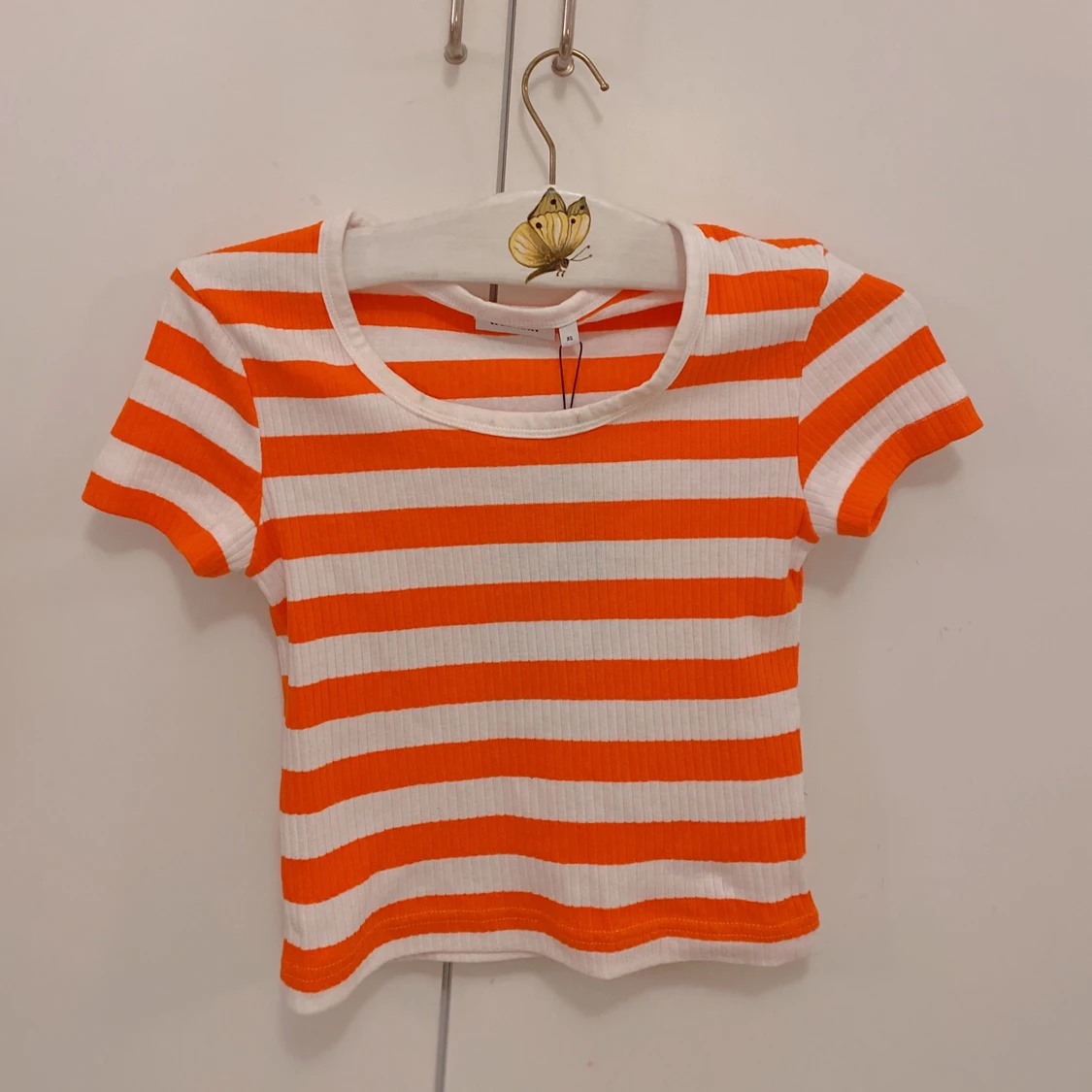 ✨🧡 splitterny randig neon-orange weekday top 🧡✨ - 91