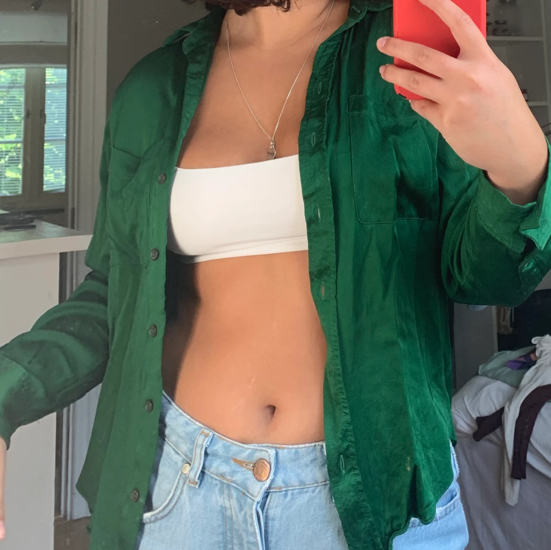 Grön Zara skjorta