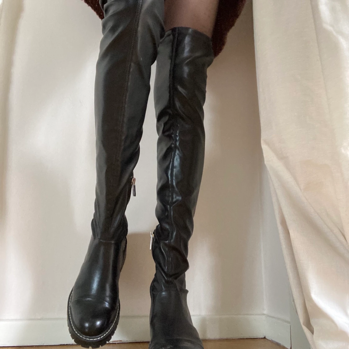 Over-the-knee boots med chunky sula - 91