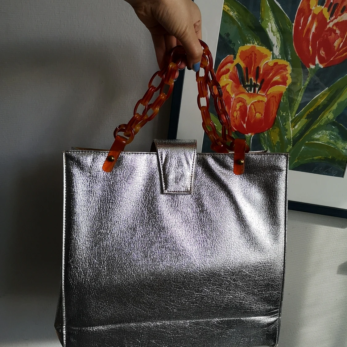 Retro väska med plast hantag - 90