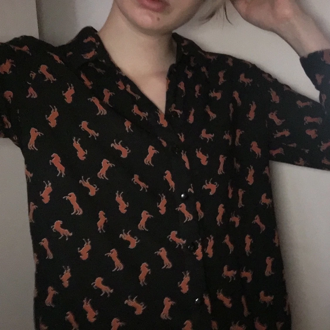 Funky print skjorta 🐎 - 90