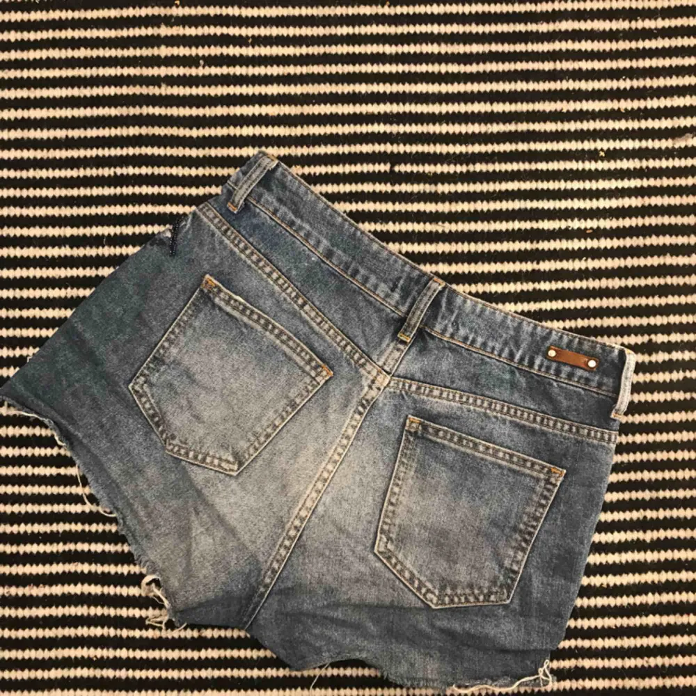 Jeansshorts med broderingsdetaljer från Zara! Storlek 36. . Shorts.