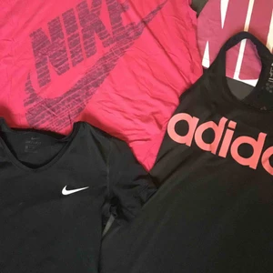  - Säljer 5 snygga träningstoppar! Kan sälja alla för 300kr eller ca 75kr/st (beroende på vilken, skriv privat) skriv om du vill ha bättre bild på ett specifikt plagg. Märken: stronger, nike, adidas 