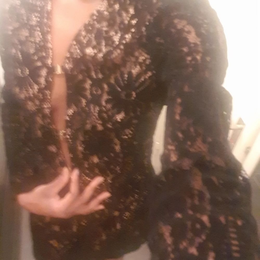 Black, sexy, elegante, dress, Very comfortable and quite electomy material, Transparent black, Draw body and curves. Bought last year and never worn.. . Klänningar.