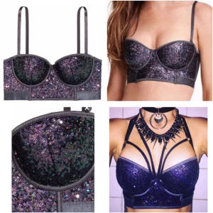  - Bustier, glittrig, paljetter. Size 8A. Helt ny. New.
