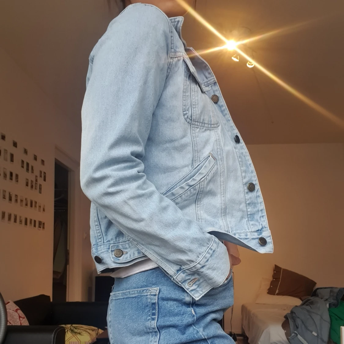 Kort gullig jeansjacka - 90