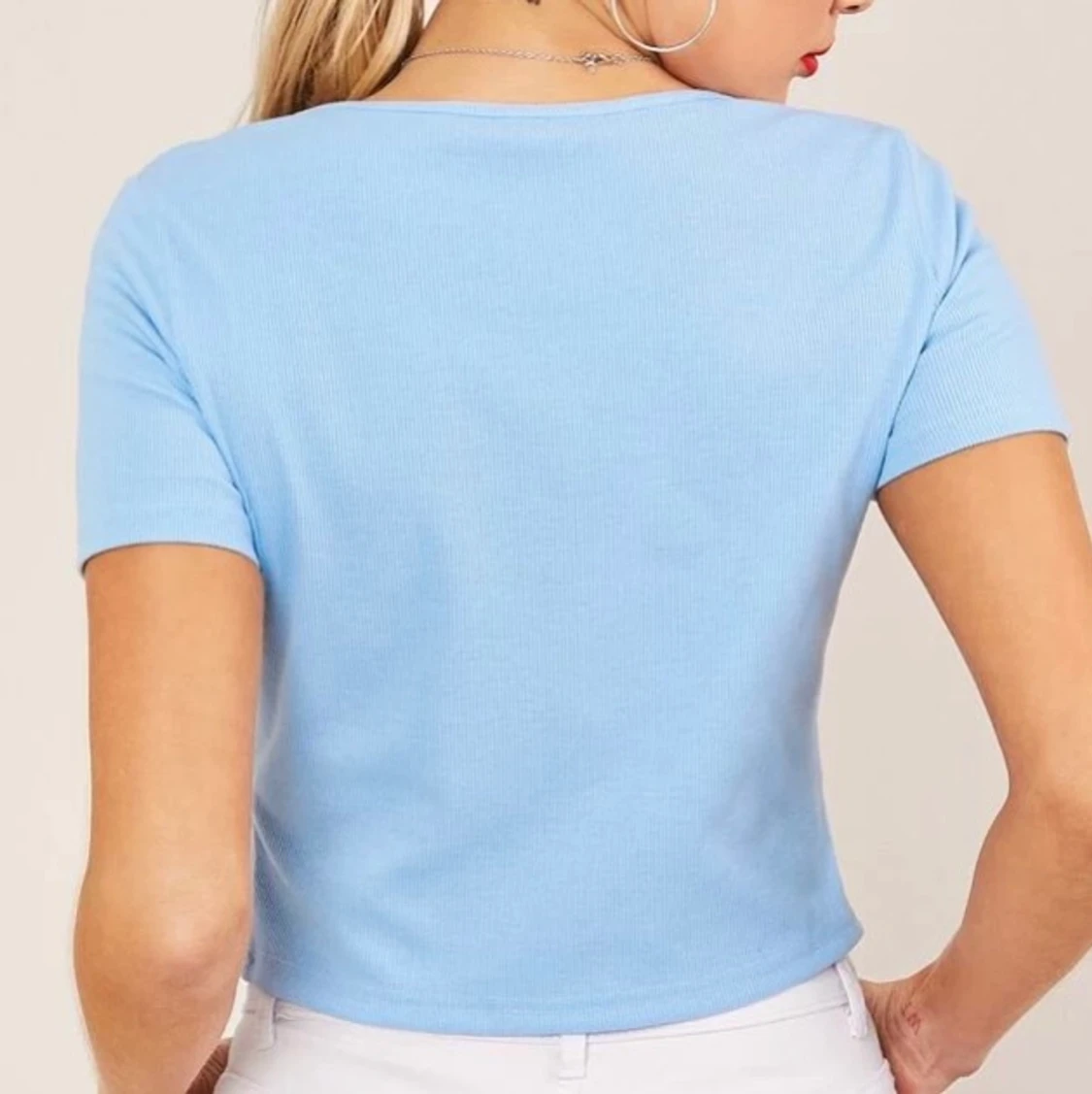 Blå trendig kofta med snörning  - 90