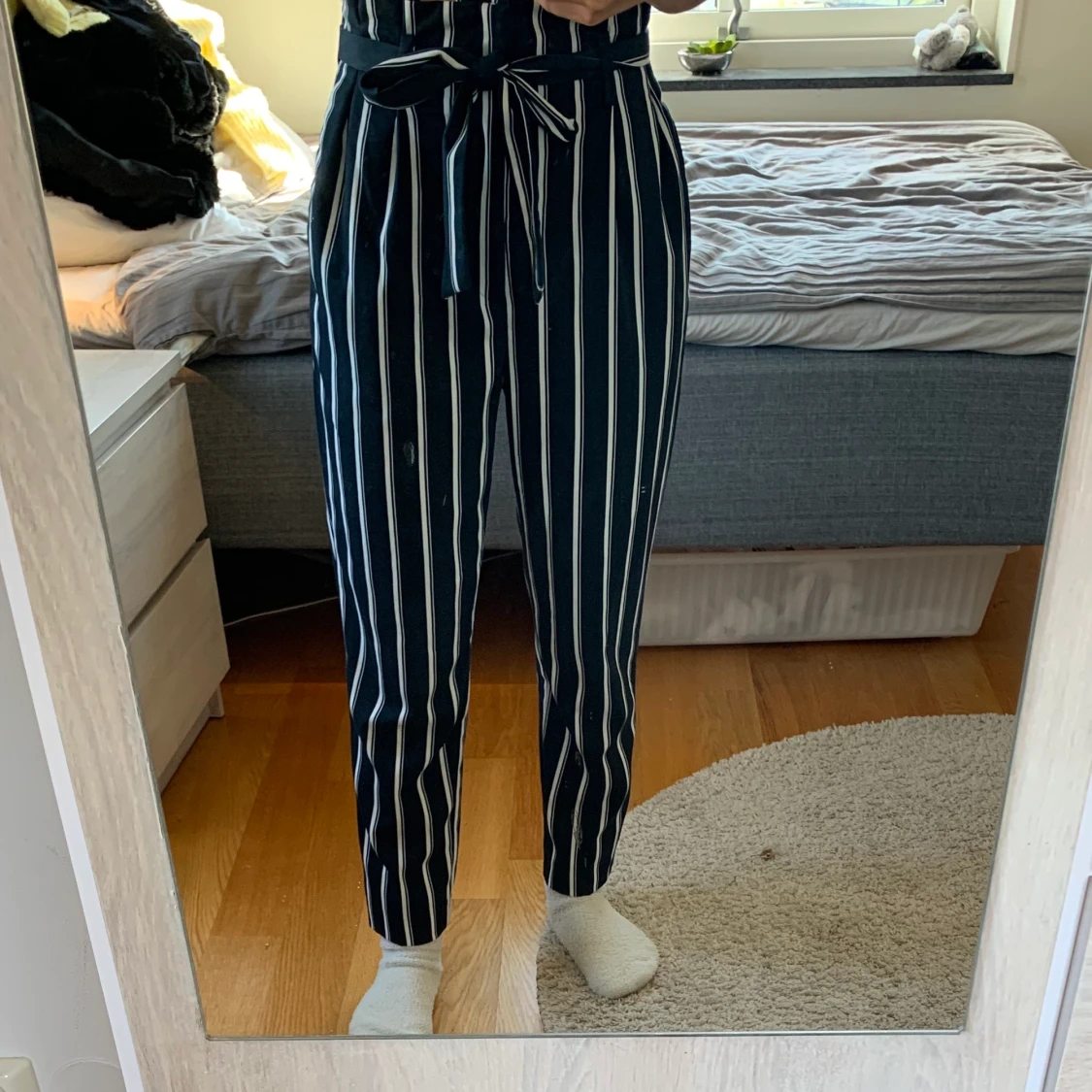 Blå-vit randiga byxor