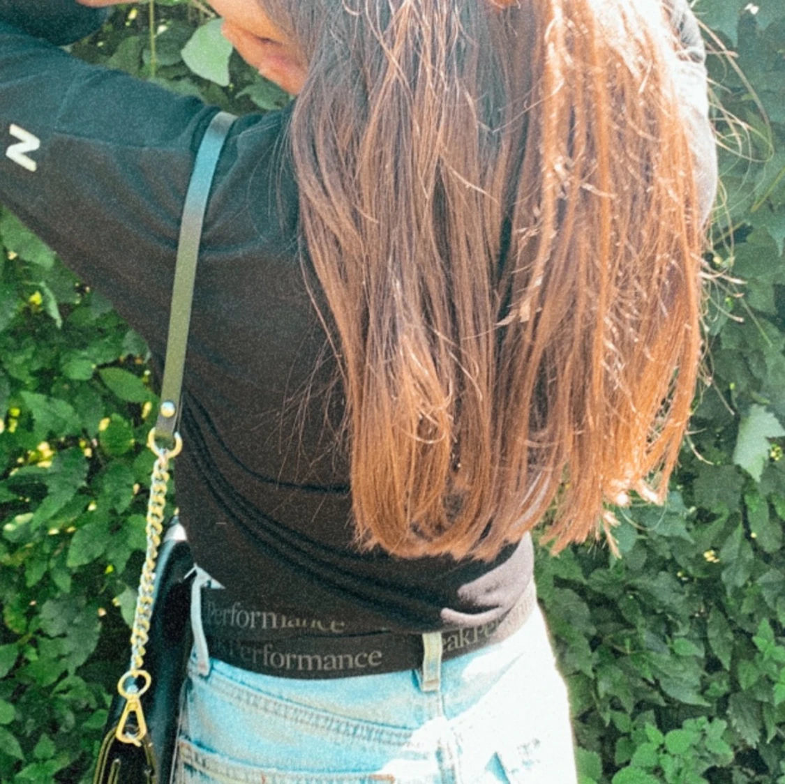 Svart sweatshirt med vit text - 90