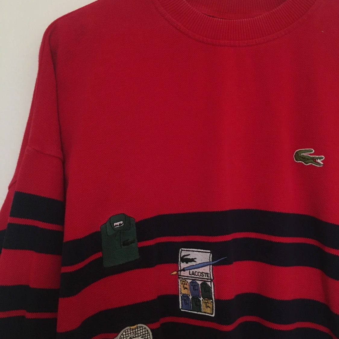 KLARRÖD 1980s LACOSTETRÖJA ❤️ - 90