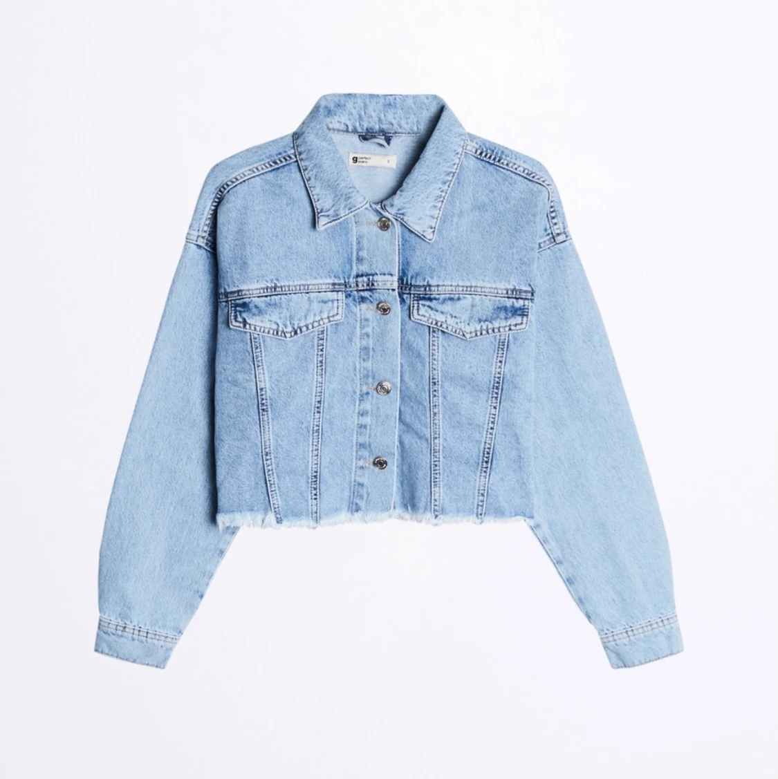 Croppad Jeansjacka GinaTricot - 90