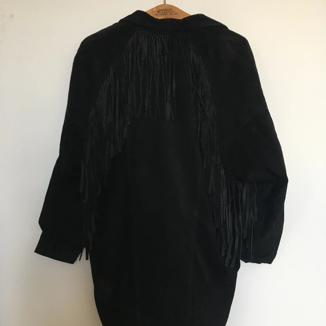 1970s SVART MOCKAJACKA MED FRANSAR 💗 - 90