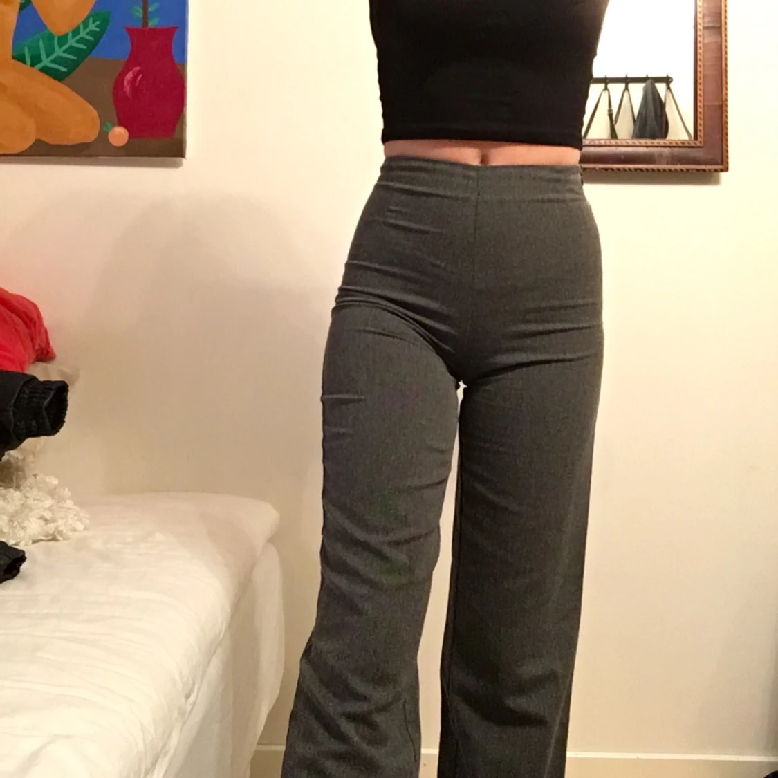 Grå raka byxor!  - 91