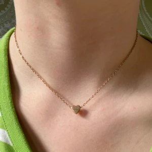 Halsband med hjärta - Jättefint halsband med ett hjärta där fram! Justerbart!! Ej så bra skick därför kostar det endast 20 kr + frakt!