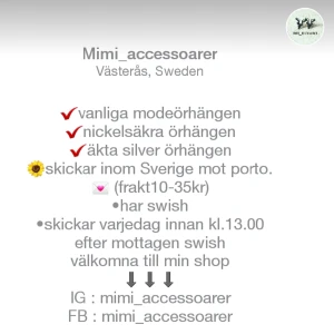  - nya silver örhängen (äkta silver925) 65kr/par (finns kvar ett par nu!)