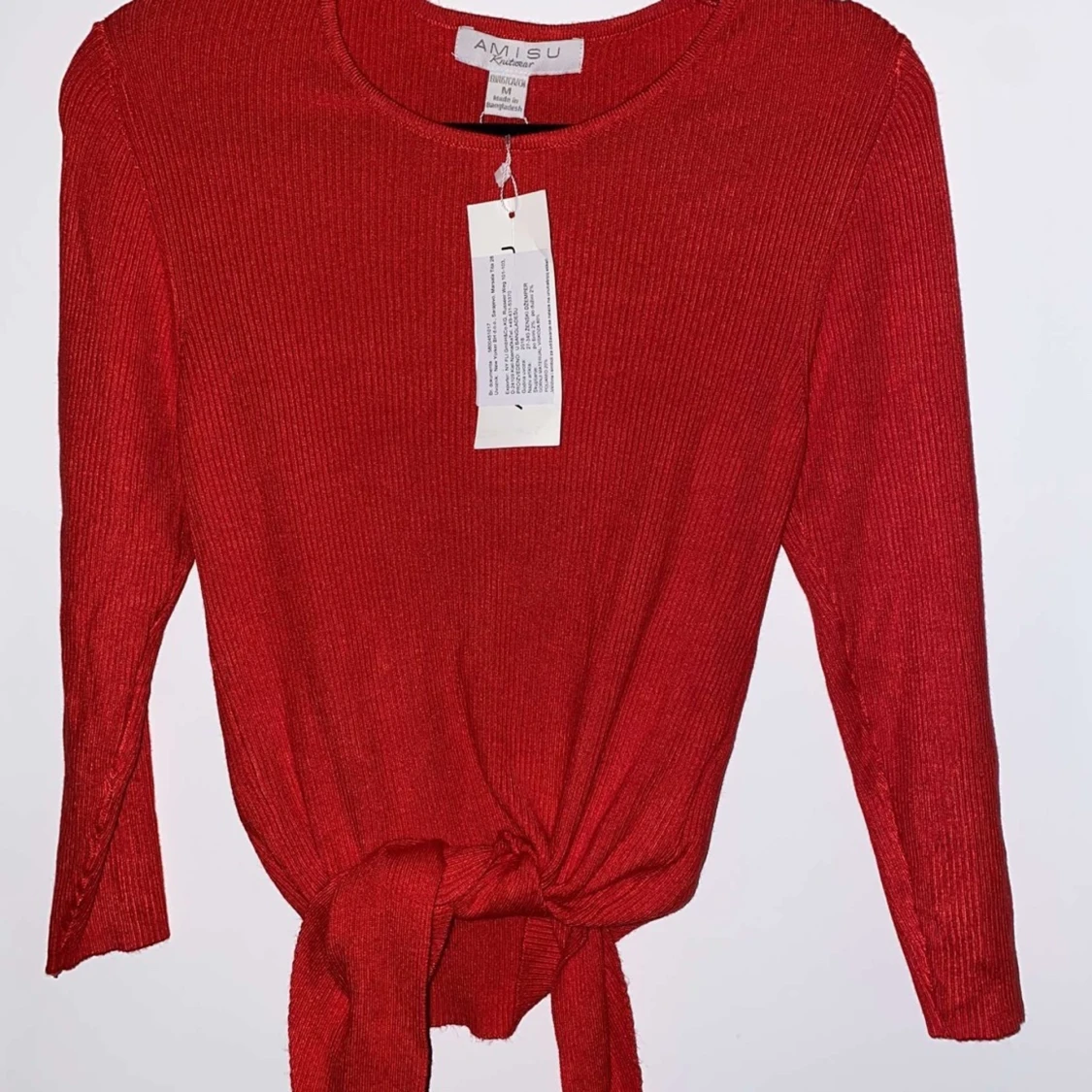 Röd jättefin tröja strl s