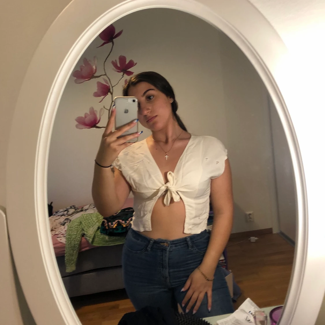 Jättefin blus (kan bäras på olika sätt)