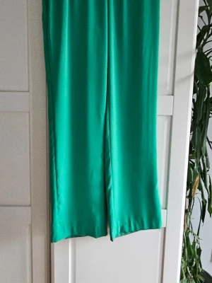 Gröna kostymbyxor från Neo Noir - Snygga gröna kostymbyxor från Neo Noir med rak passform och elastisk midja. Byxorna har en fräsch färg och är perfekta för en avslappnad och trendig look. Aldrig använd. 