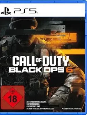 Call of Duty Black Ops 6 PS5 spel - Call of Duty Black Ops 6 till PlayStation 5. Spelet kommer i ett blått plastfodral med snyggt omslag i svart, vitt och orange. Actionfyllt FPS-spel med militärtema och intensiv grafik. Perfekt för dig som gillar spännande och utmanande spelupplevelser.