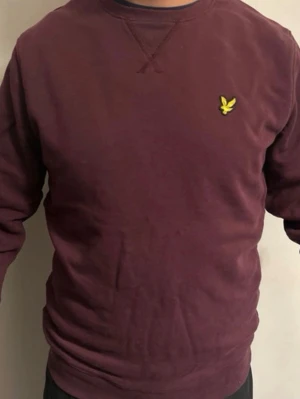 Vinröd sweatshirt med gul logga - Använd, bra skick