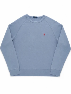Blå sweatshirt från Polo Ralph Lauren - En stilren blå sweatshirt från Polo Ralph Lauren med klassisk rund halsringning och det ikoniska röda broderade logotypen på bröstet. Tröjan har långa ärmar och är tillverkad i mjuk bomull för maximal komfort.