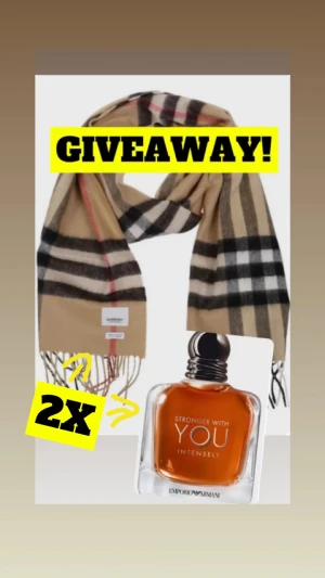Burberry Halsduk (Titta Beskrivningen 👇) Stronger With You Intensly - Giv3away på en fet Burberry scarf o Stronger With You Intensly Parfym. Det ända du behöver göra är att följa oss på Plick (CLM) och gilla denna annons! Samt om du delar den med en eller fler vänner får du mer chans att vinna. Vinnaren lottas ut i slutet av Augusti! 🎉. KÖP EN ANNONS OCH FÅ 10X MER CHANS ATT VINNA! ✅