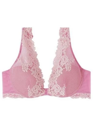Rosa Intimissmi bh - Snygg rosa bh med vacker spets och broderade blommor i ljusrosa. Djup urringning och breda axelband i spets ger en romantisk look. Perfekt för dig som gillar feminina detaljer och mjuka material. Pris kan diskuteras! Endast tvättad!