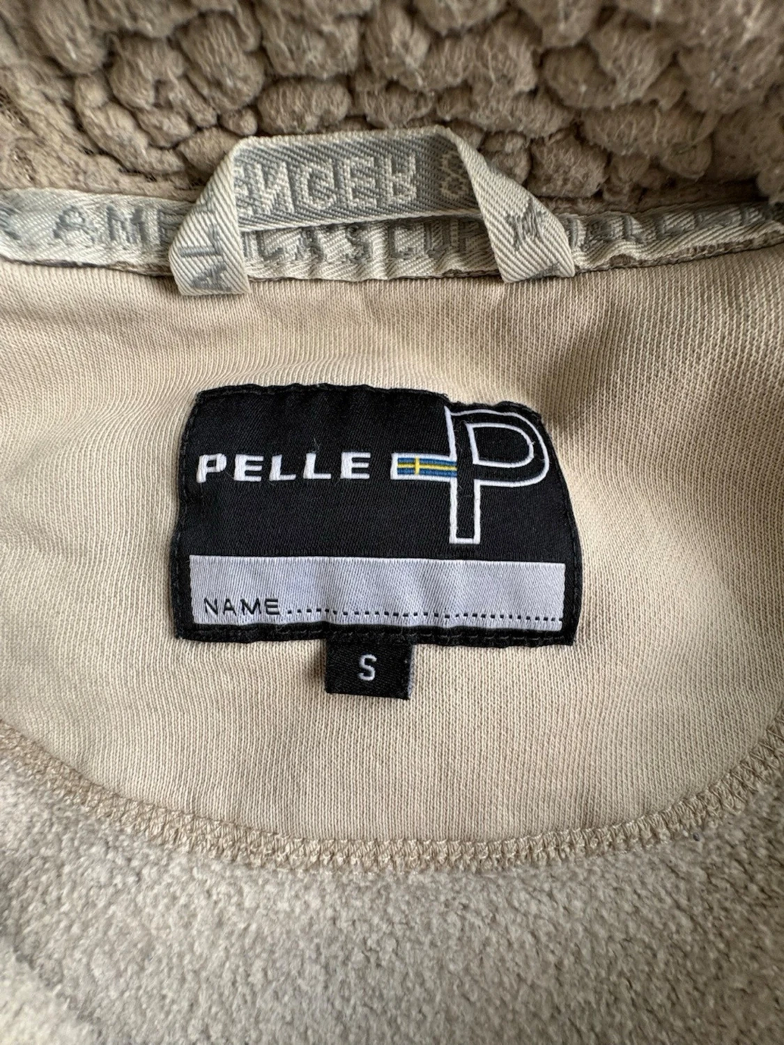 Beige hoodie med teddyfoder - 2