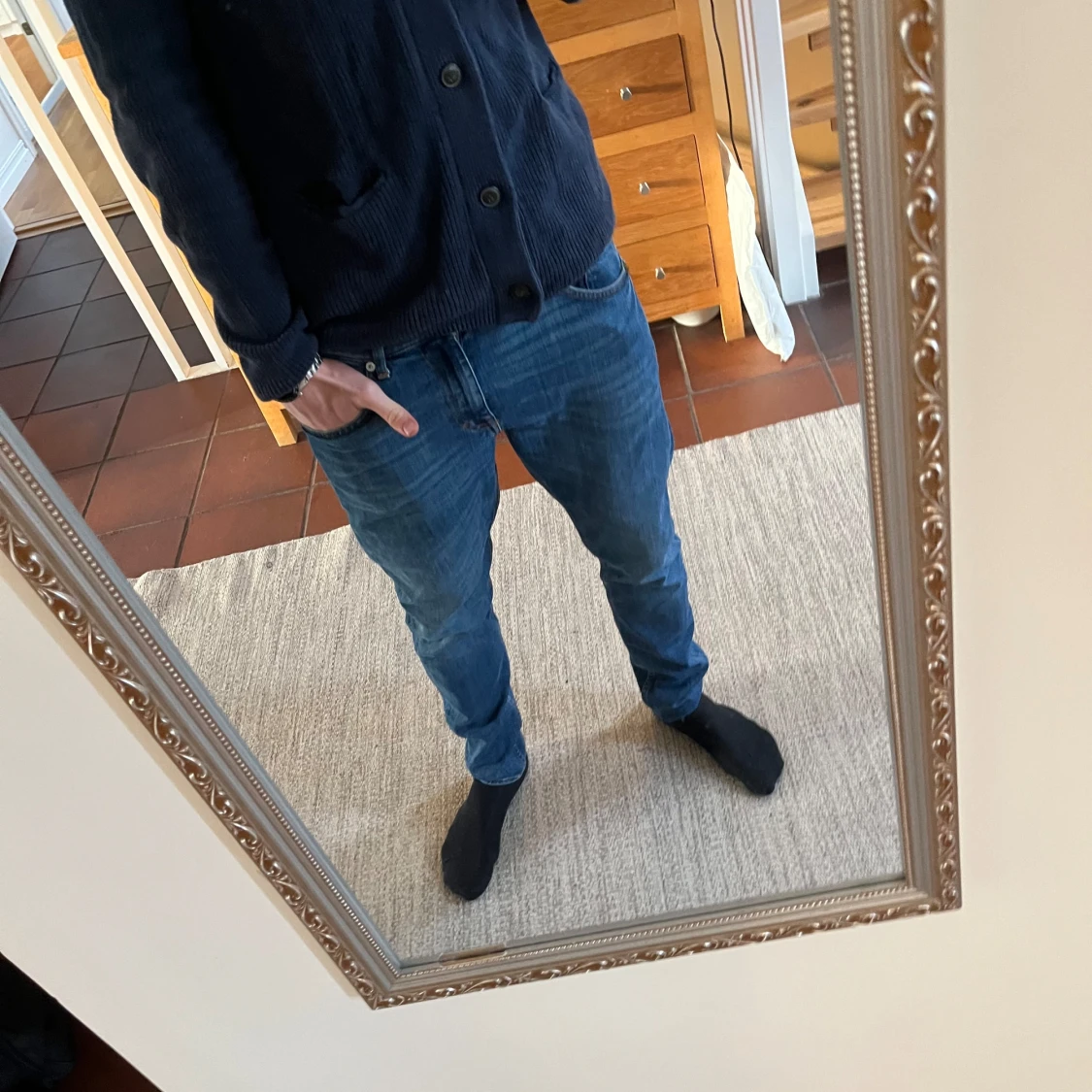 Blåa tigerofsweden jeans i storlek 31/32