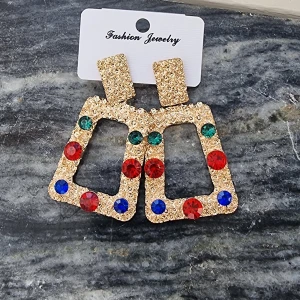 Färgglada rektangulära örhängen - .ny