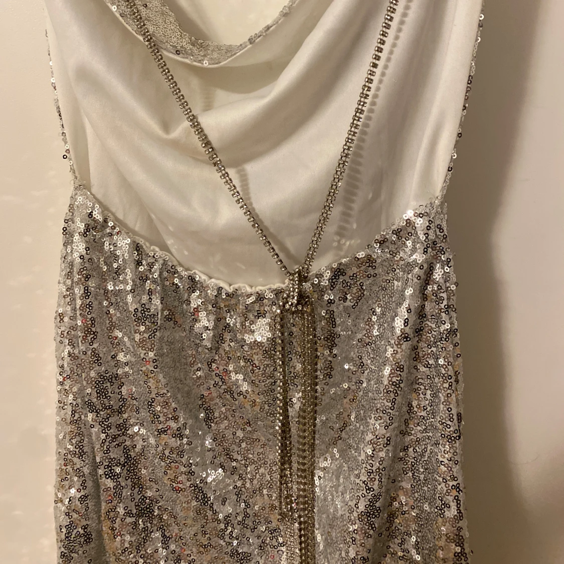 Silvrig paljettklänning nyår - 91