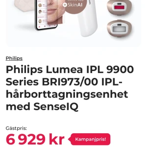 Philips Lumea IPL 9900 - Jätte fräsch ny laser maskin använd endast 1 gång garantin är upp till 3 år köptes 2023 juni 