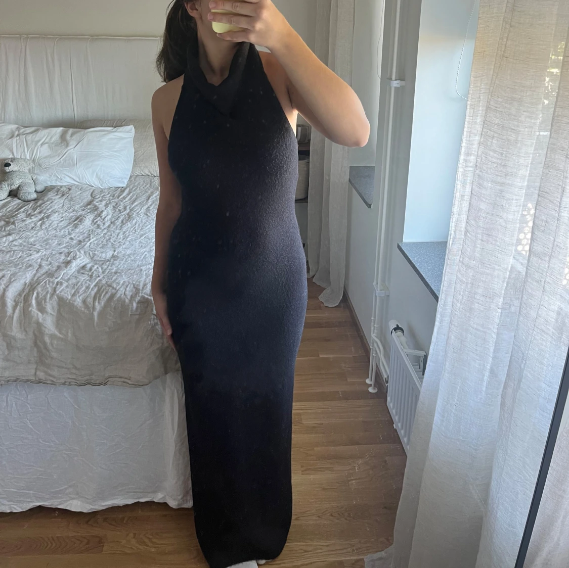 Stickad långklänning