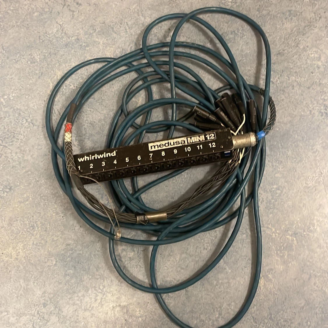 Whirlwind Medusa Mini 12 Low Profile Audio Drop Snakes 25 ft - Black (MS12MNR025)