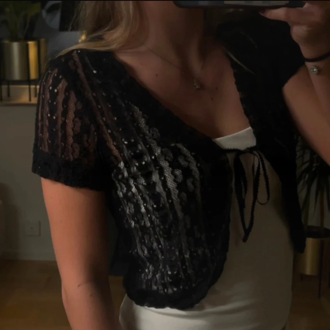 Svart bolerotopp i spets