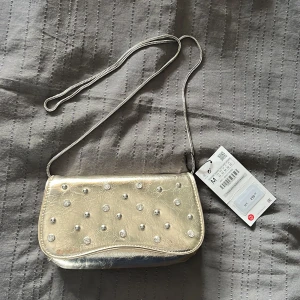Guldig väska - Jättefin väska från zara men som aldrig kommit till användning, därför är prislappen kvar💕