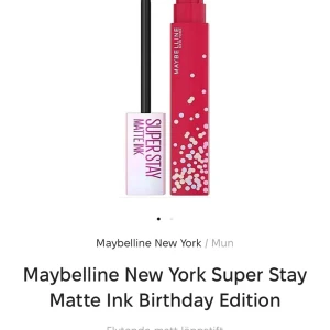 Maybelline super Stay - Maybelline New york super stay matte ink liquid läppstift . Sätter sig på läpparna jätte fint och naturligt. Alldrig använd eller öppnad.