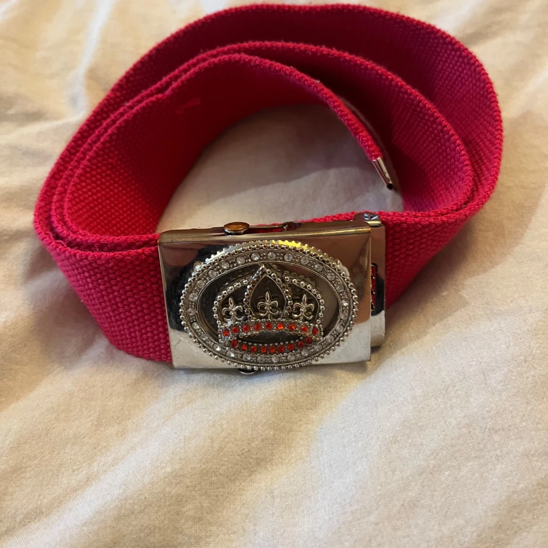Rosa bälte med glittrigt spänne - 2