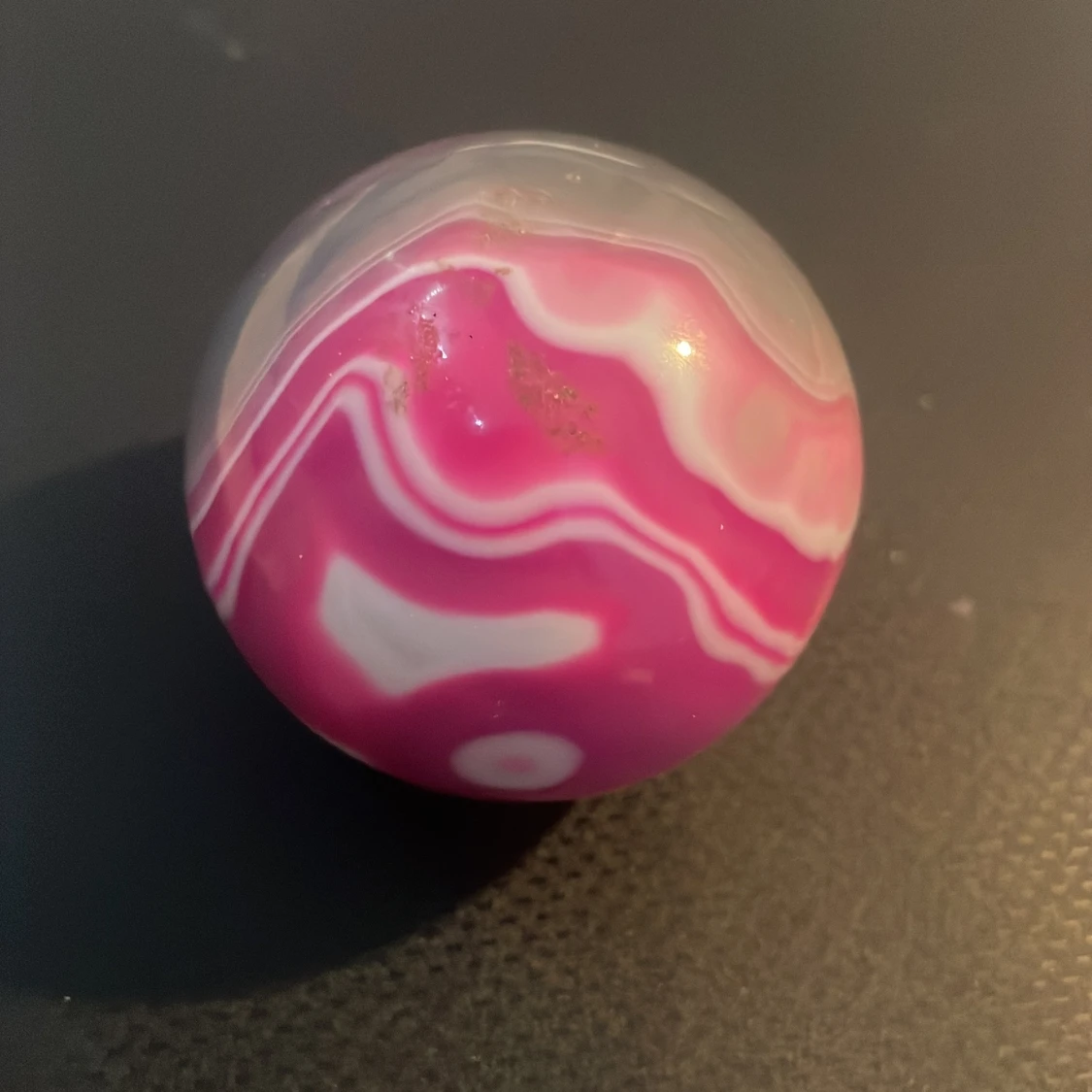 Rosa och vit kristallkula - 2