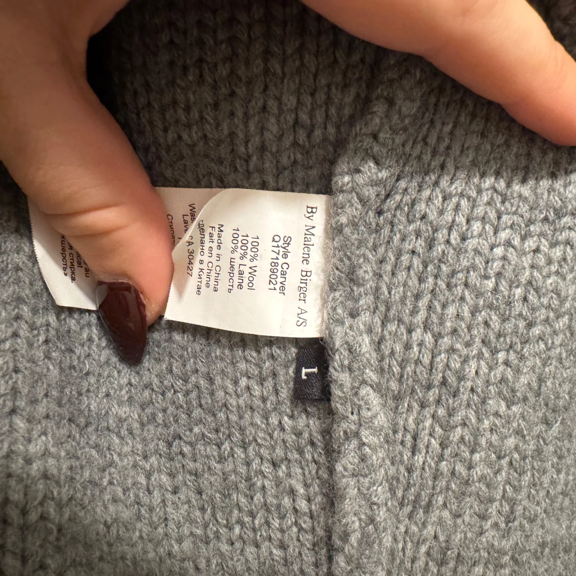 Grå stickad kofta/jacka från Malene Birger - 93