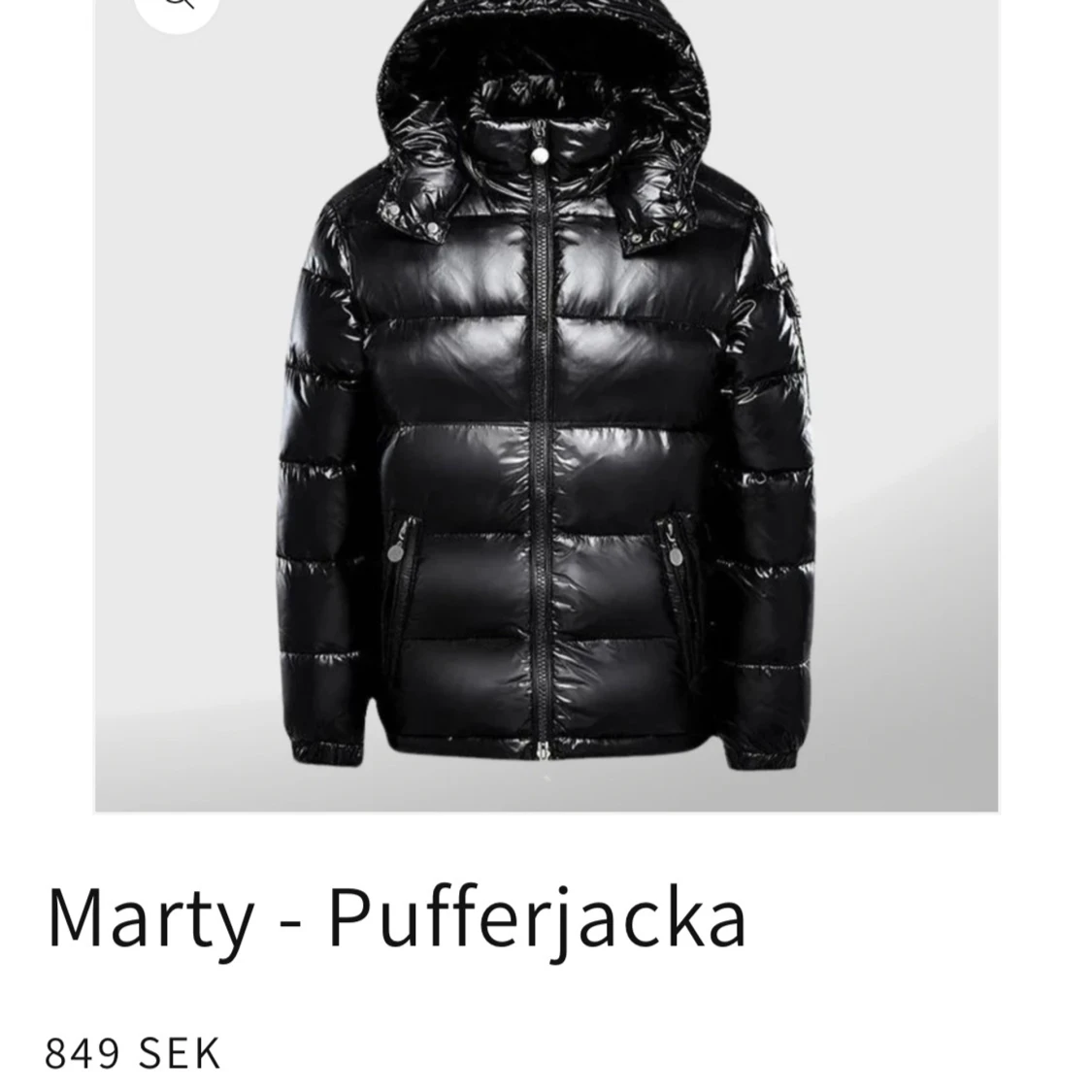 Svart pufferjacka från Marty