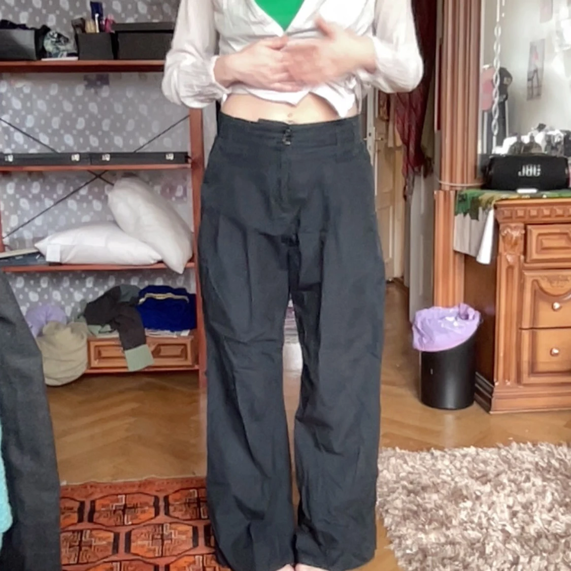 Svarta vida byxor - 90