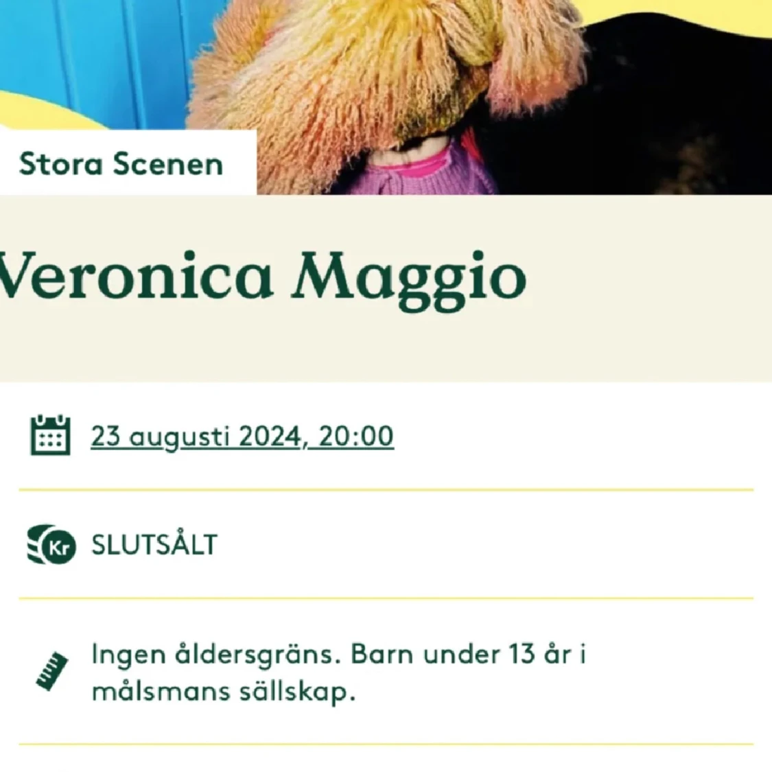 Veronica maggio konsertbiljett